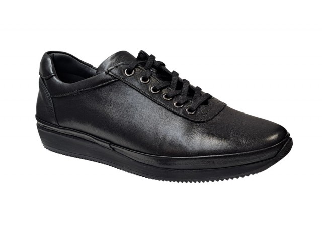 Pantofi barbati, casual, piele naturala, Negru, Ultra Confort, VIKOTTY, VIK217N